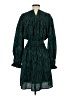 THML 100% Polyester Chevron-herringbone Green Casual Dress Size S - photo 2