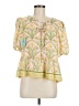 CeCe 100% Polyester Yellow Short Sleeve Blouse Size M - photo 1
