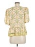 CeCe 100% Polyester Yellow Short Sleeve Blouse Size M - photo 2