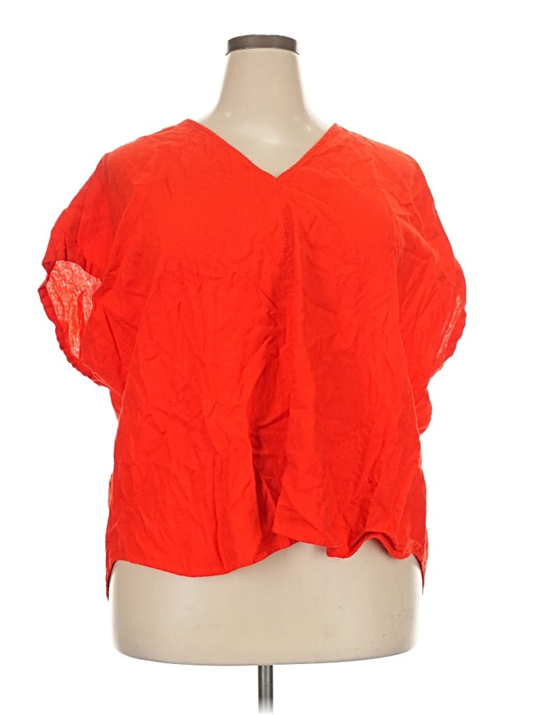Pre-owned Dkny Short Sleeve Blouse In Orange