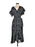 Max Studio Floral Blue Casual Dress Size L - photo 1
