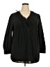 Avenue 100% Polyester Black 3/4 Sleeve Blouse Size 18 Plus - photo 1