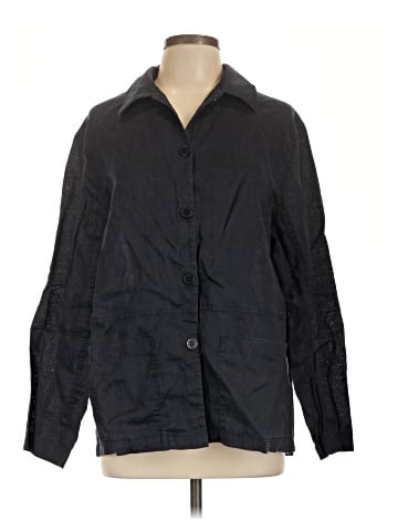 Evan Picone 3/4 Sleeve Button-Down Shirt (view 1)