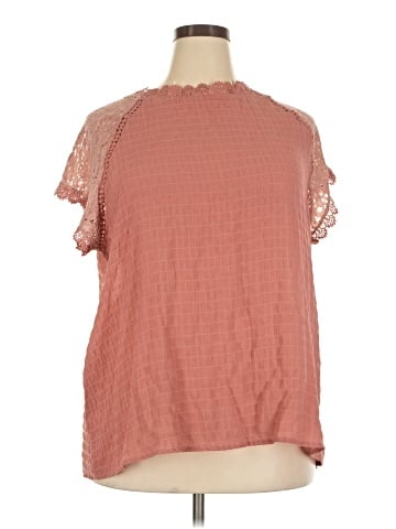 Peach Short Sleeve Blouse (view 1)