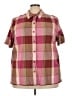 Basic Editions 100% Cotton Plaid Pink Short Sleeve Button-Down Shirt Size 3X - photo 1