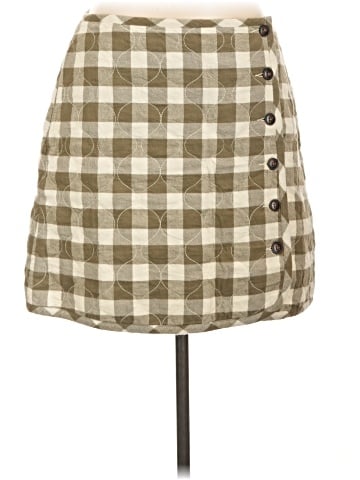 Madewell Quilted Flannel Mini Skirt in Gingham Check (view 1)