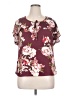 Iz Byer 100% Polyester Burgundy Short Sleeve Blouse Size XL - photo 1