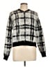 1.State Plaid Stripes Checkered-gingham Multi Color Silver Cardigan Size L - photo 1