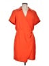 Nine West 100% Polyester Solid Orange Casual Dress Size L - photo 1