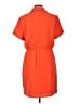Nine West 100% Polyester Solid Orange Casual Dress Size L - photo 2