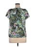 Talbots 100% Polyester Paisley Green Short Sleeve Blouse Size 16 Petite - photo 2