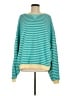 We the Free Stripes Teal Pullover Sweater Size M - photo 1
