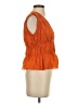 FRAME 100% Cotton Orange Sleeveless Blouse Size S - photo 4
