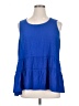 Nina Leonard Blue Sleeveless Blouse Size 1X - photo 1
