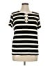 Torrid Stripes Ivory Short Sleeve Henley Size 1X (1) - photo 1