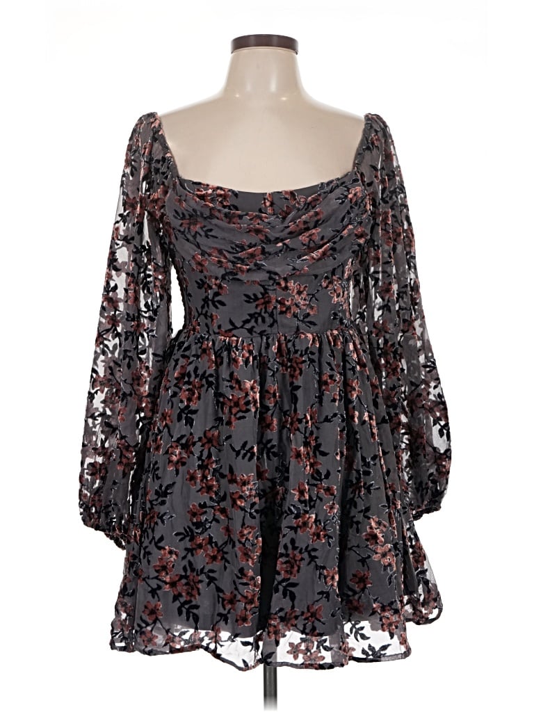 Pre-owned All In Favor Cocktail Dress In Gray