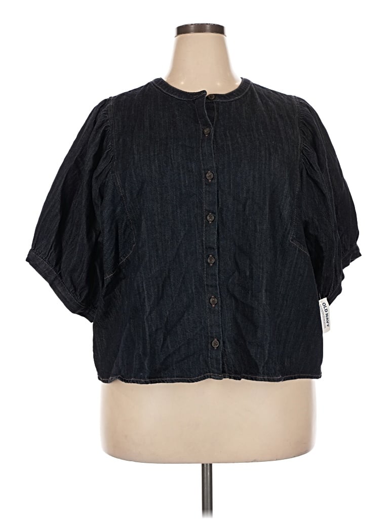Old Navy Short Sleeve Blouse In Black