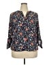 Daniel Rainn 100% Polyester Floral Black 3/4 Sleeve Blouse Size XXL - photo 1