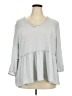Como Blu Gray 3/4 Sleeve T-Shirt Size 3X - photo 1