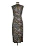 Grey State Animal Print Multi Color Brown Cocktail Dress Size Med (2) - photo 2