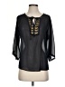 Cache 100% Polyester Black 3/4 Sleeve Blouse Size XS - photo 1