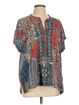 Johnny Was Short Sleeve Silk Top