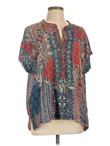 Johnny Was Short Sleeve Silk Top (view 1)
