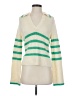 Central Park West Stripes Green Pullover Sweater Size S - photo 1