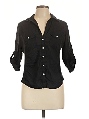 Max Studio 3/4 Sleeve Button-Down Shirt (view 1)