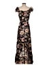 Aqua Floral Black Casual Dress Size S - photo 2