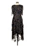 CeCe 100% Polyester Floral Black Cocktail Dress Size 10 - photo 1