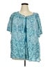 Catherines 100% Cotton Teal Short Sleeve Blouse Size 3X - photo 1