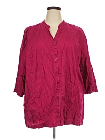 Liz & Me 3/4 Sleeve Button-Down Shirt (view 1)