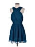 Keepsake 100% Polyester Solid Blue Cocktail Dress Size S - photo 1