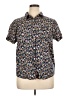 St. John's Bay 100% Cotton Floral Blue Short Sleeve Button-Down Shirt Size XL - photo 1