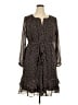 Ann Taylor LOFT 100% Polyester Animal Print Brown Casual Dress Size 18 - photo 1