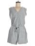 Active by Old Navy Stripes Gray Romper Size Med Petite - photo 1