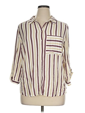 Market and Spruce 3/4 Sleeve Button-Down Shirt (view 1)