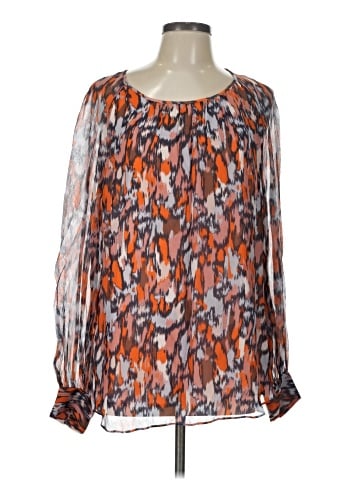 L.K. Bennett Long Sleeve Silk Top (view 1)