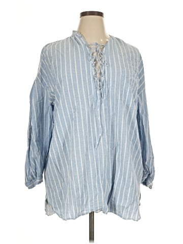 Trafaluc by Zara 3/4 Sleeve Button-Down Shirt (view 1)
