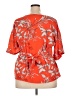 West Kei Orange Short Sleeve Blouse Size XXL - photo 2