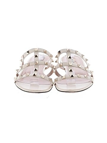 Valentino Garavani Calfskin Rockstud Caged Slide Sandals (view 2)