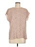 Halogen 100% Polyester Animal Print Tan Short Sleeve T-Shirt Size M - photo 1