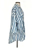 Capulet 100% Rayon Stripes Blue 3/4 Sleeve Button-Down Shirt Size S - photo 4