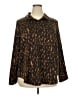 Torrid Animal Print Brown Long Sleeve Blouse Size 2X Plus (2) - photo 1