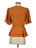 Impressions Orange Short Sleeve Blouse Size S - photo 2