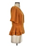 Impressions Orange Short Sleeve Blouse Size S - photo 4