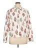Talbots 100% Cotton Floral Ivory Long Sleeve Blouse Size XL - photo 1