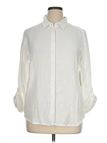 Cosmic Blue Love 3/4 Sleeve Button-Down Shirt (view 1)