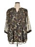 Alberto Makali 100% Polyester Paisley Gray Long Sleeve Blouse Size XL - photo 1
